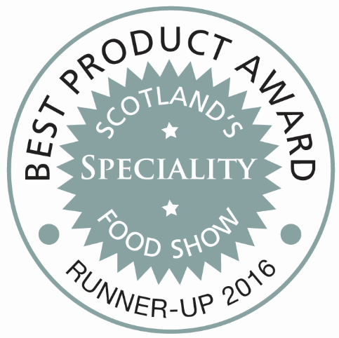 Scotland's speciality food show Award for Pea Green Boat's Cheese Sables, best product award runner up 2016
