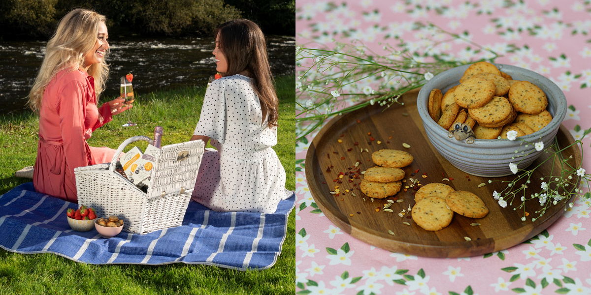 Cheese Sables being enjoyed at a picnic, and a dinner in the house